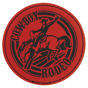 3" Round Red Leatherette Patch with Adhesive — catalog reference 1381