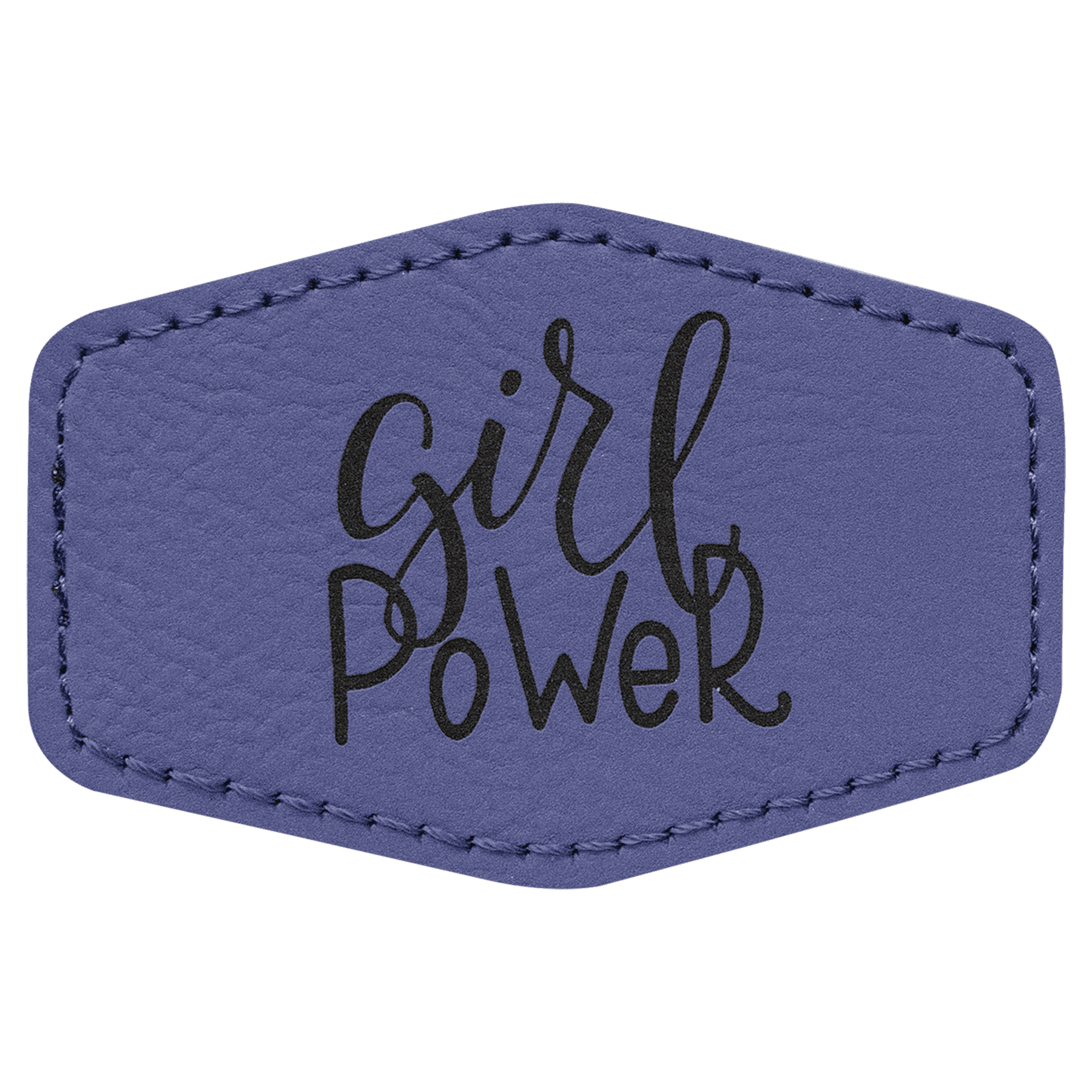 3" x 2" Hex Purple Leatherette Patch with Adhesive — catalog reference 1325