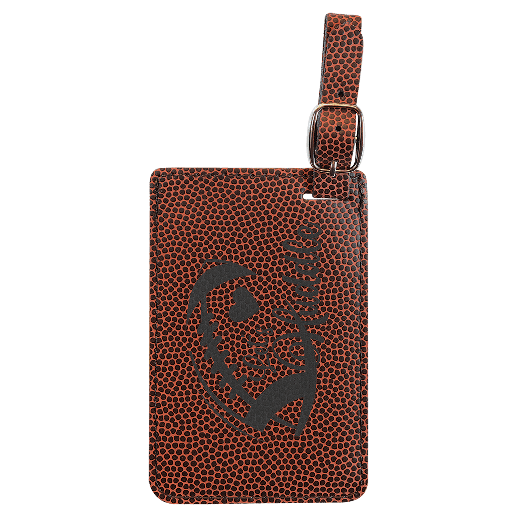 4 1/4" x 2 3/4" Football Leatherette Luggage Tag — catalog reference 2310