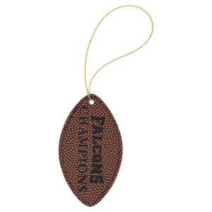 Football Leatherette Ornament with Gold String — catalog reference 2246