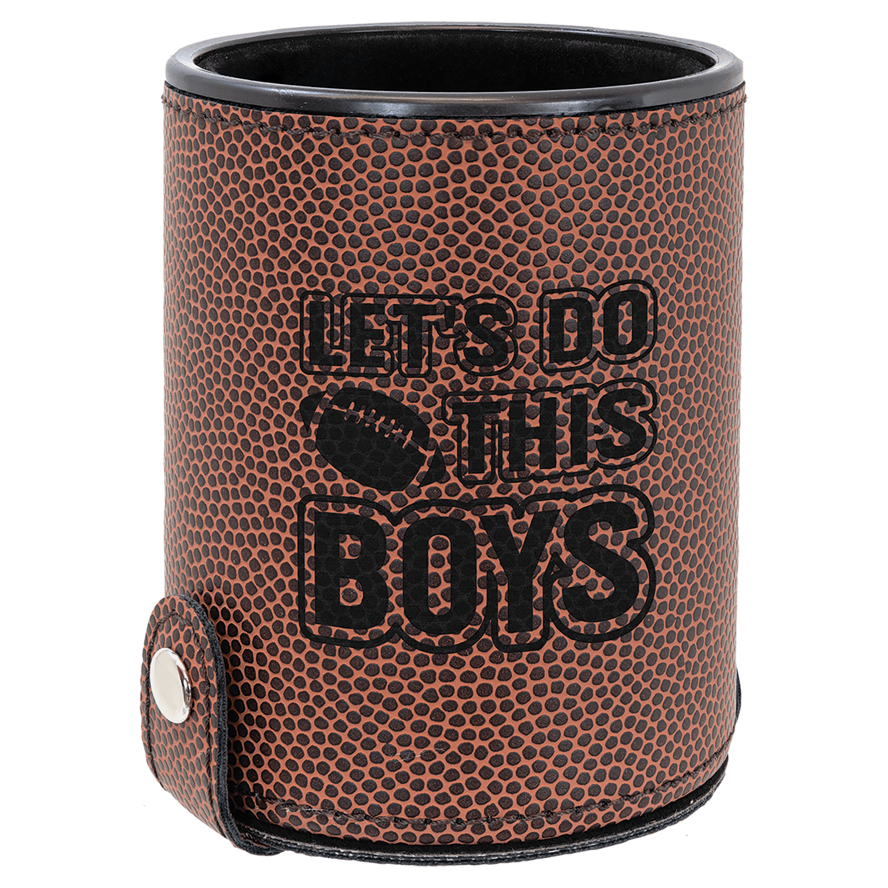 Football Leatherette Dice Cup with 5 Dice — catalog reference 2313