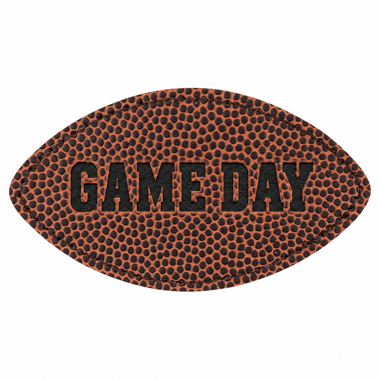 3 1/2" x 2" Football Shaped Leatherette Patch with Adhesive — catalog reference 2318