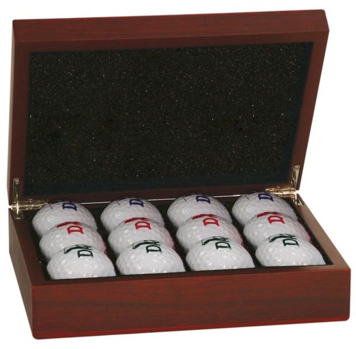 7.75 x 6 x 2.25 in. Rosewood-Finish Golf Box - Balls Not Included — catalog reference 945