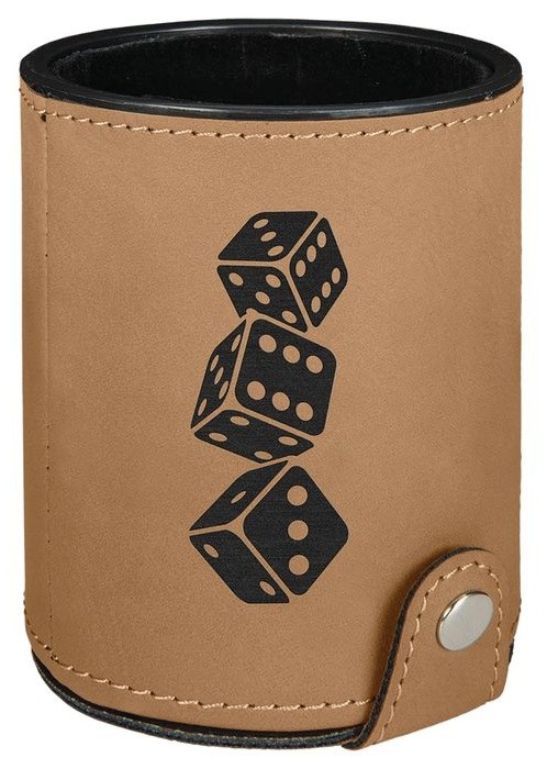 4 in. H x 3.125 in. Diameter Dice Cup light brown/black — catalog reference 947