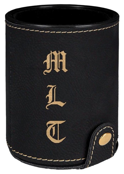 4 in. H x 3.125 in. Diameter Dice Cup black/gold — catalog reference 949