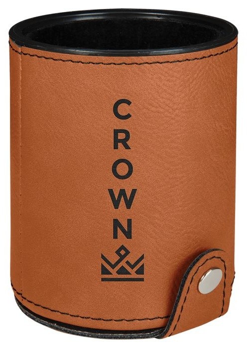 4 in. H x 3.125 in. Diameter Dice Cup rawhide/black — catalog reference 950