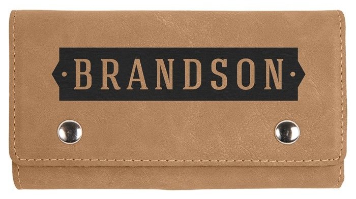 6.5 x 3.75 x 1 in. Leatherette Card and Dice Set light brown/black — catalog reference 956