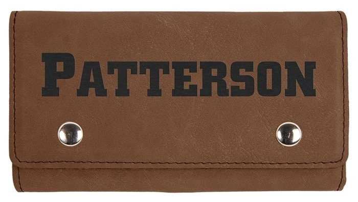 6.5 x 3.75 x 1 in. Leatherette Card and Dice Set dark brown/black — catalog reference 957