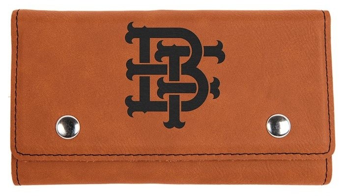 6.5 x 3.75 x 1 in. Leatherette Card and Dice Set rawhide/black — catalog reference 959