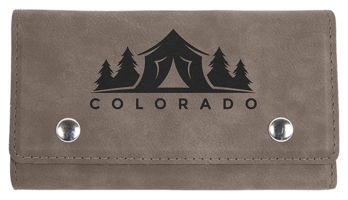 6.5 x 3.75 x 1 in. Leatherette Card and Dice Set gray/black — catalog reference 960