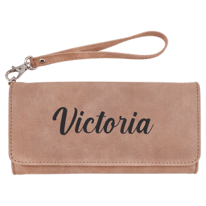 Wallet with Strap - Leatherette, Collection, 7 1/2" x 4", Blush — catalog reference 245