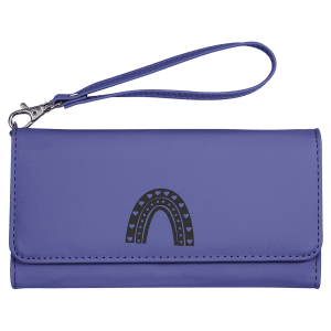 7 1/2" x 4" Purple Leatherette Wallet with Strap — catalog reference 1598