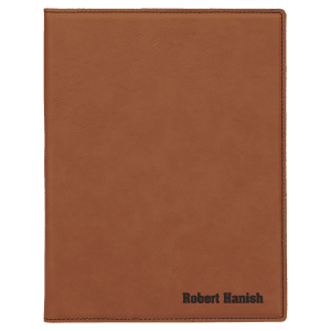 7 x 9 in. Rawhide Leatherette Folding Portfolio with Notepad — catalog reference 1657