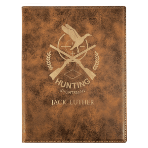 7 x 9 in. Rustic / Gold Leatherette Folding Portfolio with Notepad — catalog reference 1660