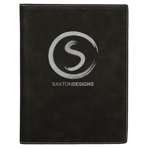 7 x 9 in. Black / Silver Leatherette Folding Portfolio with Notepad — catalog reference 1661
