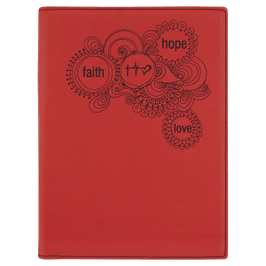 7 x 9 in. Red Leatherette Folding Portfolio with Notepad — catalog reference 1668