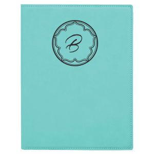 7 x 9 in. Teal Leatherette Folding Portfolio with Notepad — catalog reference 1666