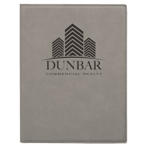 7 x 9 in. Gray Leatherette Folding Portfolio with Notepad — catalog reference 1667