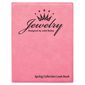 7 x 9 in. Pink Leatherette Folding Portfolio with Notepad — catalog reference 1669