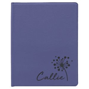 9 1/2 x 12 in. Purple Leatherette Folding Portfolio with Notepad — catalog reference 1680