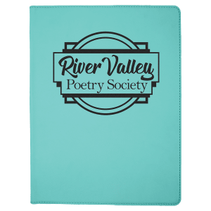 9 1/2 x 12 in. Teal Leatherette Folding Portfolio with Notepad — catalog reference 1686