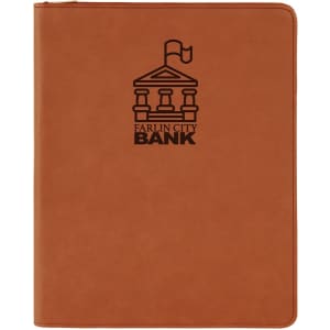 9 1/2 x 12 in. Rawhide Leatherette Zippered Portfolio with Notepad — catalog reference 1687