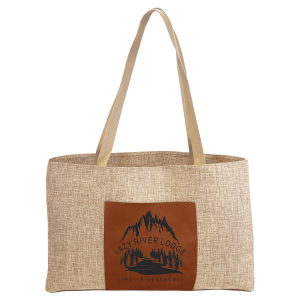 19 x 12 in. Rawhide Burlap Bag with 5 in. Leatherette Gusset — catalog reference 1788
