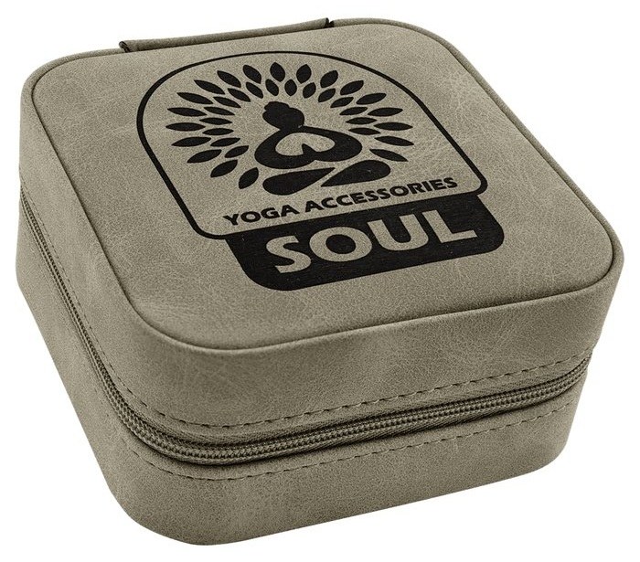 Travel Jewelry Box - Leatherette, Collection, 4" x 4", Light Green — catalog reference 251