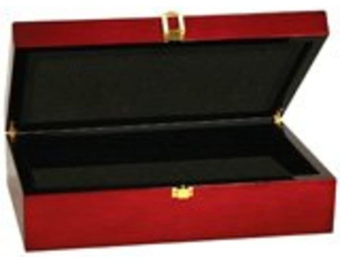 12.25 x 8.25 x 3.5 in. Rosewood Piano-Finish Gift Box — catalog reference 973