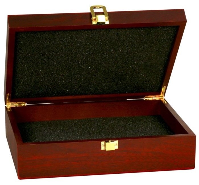 7.75 x 6.25 x 2.375 in. Rosewood-Finish Gift Box — catalog reference 974