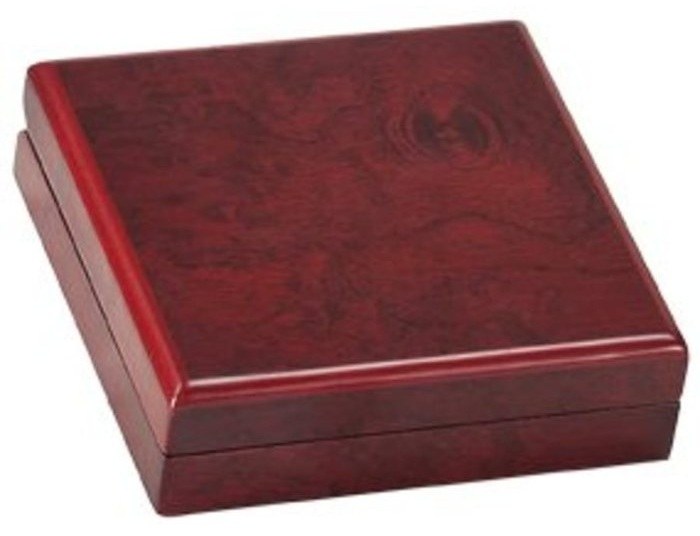 4.25 x 4.25 x 1.25 in. Rosewood-Finish Medal Box — catalog reference 978