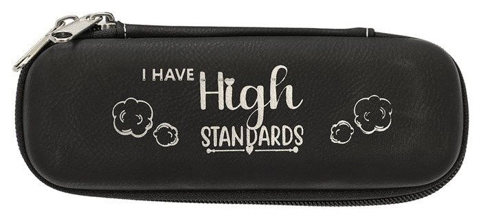 7 x 2.5 x 1.75 in. Leatherette Smoke Case black/silver — catalog reference 935