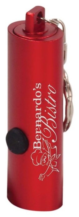 2 3/8" Red 3-LED Flashlight with Keychain — catalog reference 798