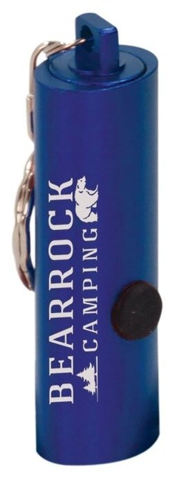2 3/8" Blue 3-LED Flashlight with Keychain — catalog reference 799