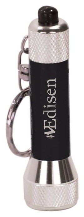 2 3/4" Black 5-LED Flashlight with Keychain — catalog reference 800