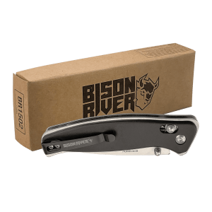 4 1/2 in. Black Button Lock Folding Knife with Clip — catalog reference 900