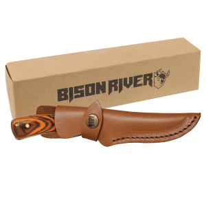 7 3/4 in. Fixed Blade Wood Knife with Leather Sheath — catalog reference 1781