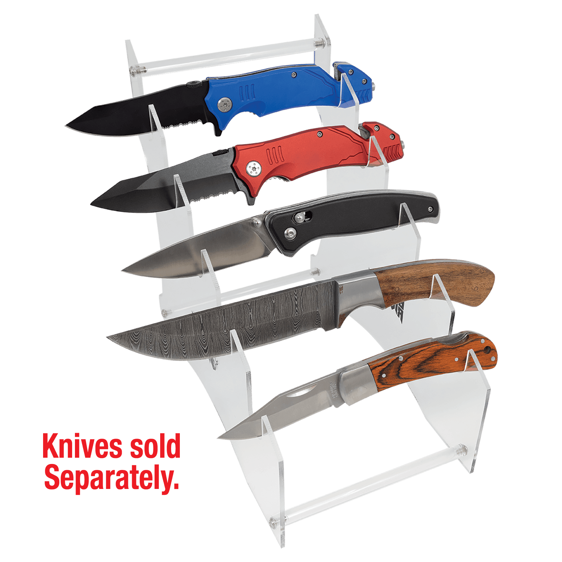 Acrylic Display - Holds Five Knives — catalog reference 2082