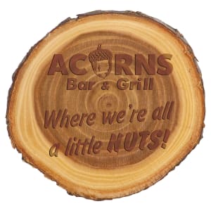 7 in. Old West Log Elmwood Plaque — catalog reference 1834
