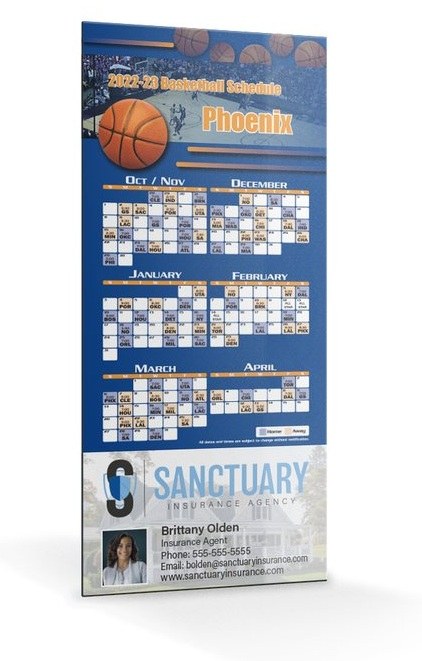 Professional Sports Schedule Magnets — catalog reference 1223