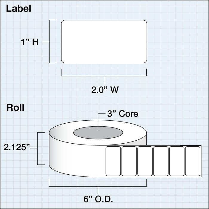 2" x 1" Extreme Gloss Polyester — catalog reference 1109
