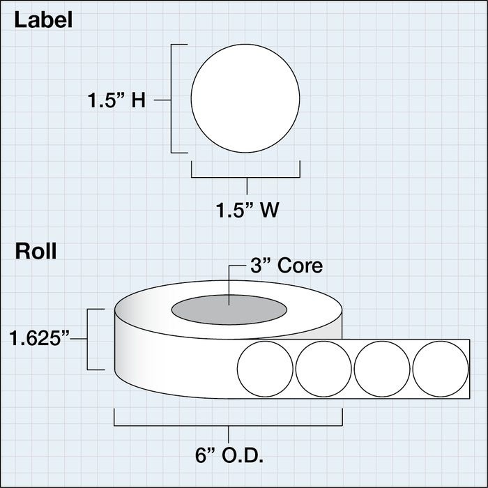 1.5" Circle, Premium Gloss Paper — catalog reference 1133