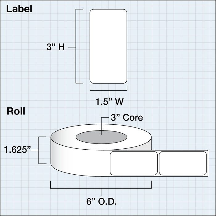 1.5 " x 3" Extreme Gloss Polyester — catalog reference 1113