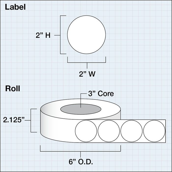 2" Circle, Premium Gloss Paper — catalog reference 1137