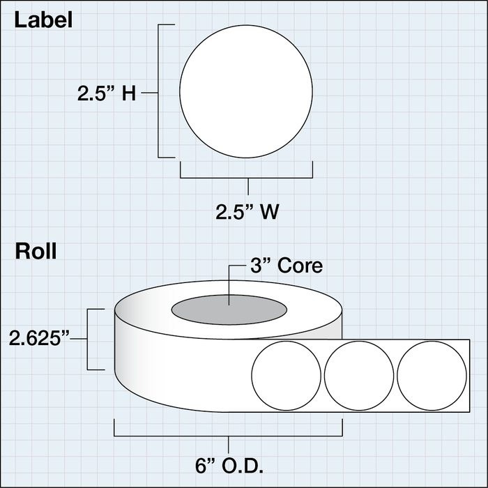 2.5" Circle, Premium Gloss Paper — catalog reference 1141