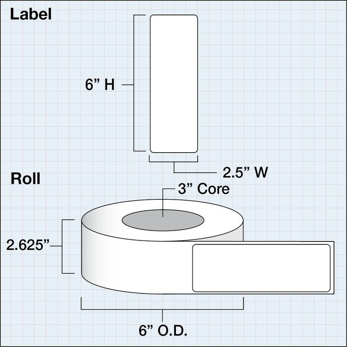 2.5" x 6" Premium Gloss Paper — catalog reference 1142