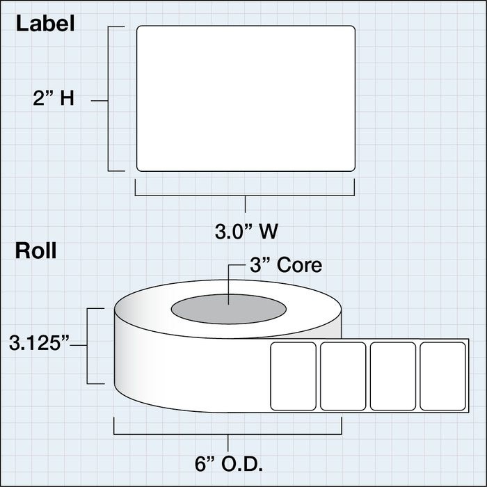 3" x 2" Extreme Gloss Polyester — catalog reference 1110