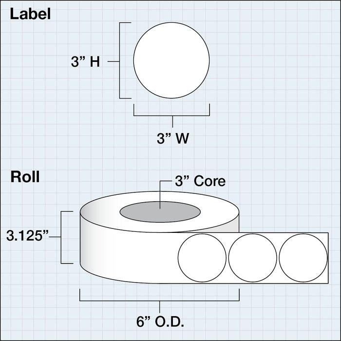 3" Circle, Premium Gloss Paper — catalog reference 1148