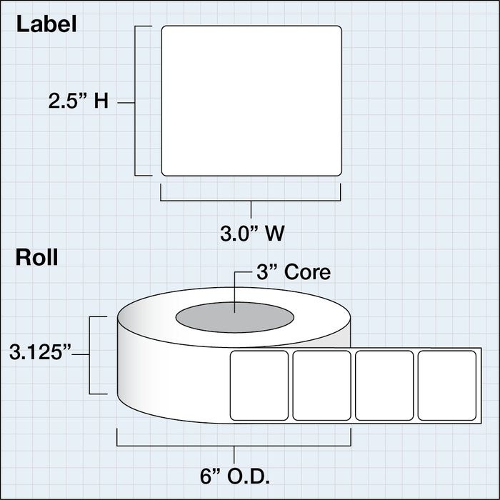 3" x 2.5" Extreme Matte BOPP — catalog reference 1121
