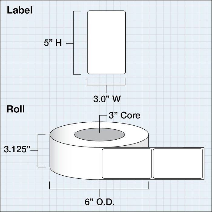 3" x 5" Extreme Gloss Polyester — catalog reference 1112